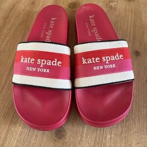 Kate Spade pink red and blue slides!